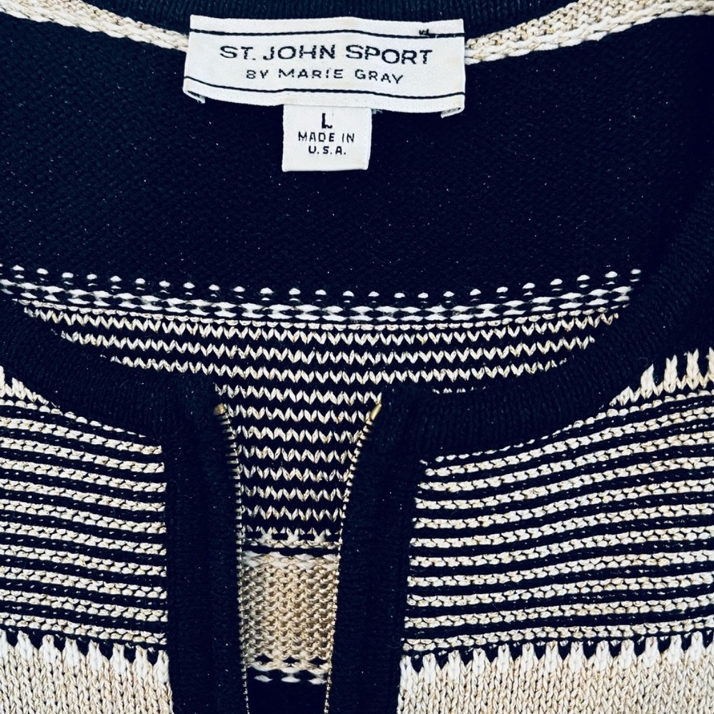 St. John SS zip cardigan, L, EUC